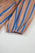 Striped Three Quarter Sleeve Babydoll Plus Size Mini Dress