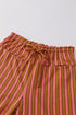 Striped Tie Waist Button Pocket Wide Leg Pants