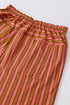 Striped Tie Waist Button Pocket Wide Leg Pants