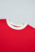 Striped Trim Baggy Silhouette Collegiate Inspired Pullover Sweatshirt