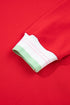Striped Trim Baggy Silhouette Collegiate Inspired Pullover Sweatshirt