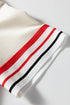 Striped Trim Crewneck Casual Wide Leg Pant Sets
