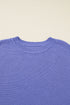 Striped Trim Loose Drop Shoulder Knit Sweater