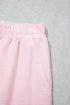 Striped Trim Mock Neck Pullover Drawstring Pants Outfit Pant Set