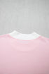 Striped Trim Mock Neck Pullover Drawstring Pants Outfit Pant Set