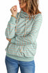 Striped Turtleneck Hoodie With Pocket