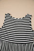 Striped U Neck Sleeveless Loose Fit Casual Mini Dress