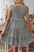 Striped U Neck Sleeveless Loose Fit Casual Mini Dress