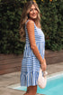 Striped U Neck Sleeveless Loose Fit Casual Mini Dress