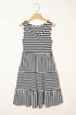 Striped U Neck Sleeveless Loose Fit Casual Mini Dress