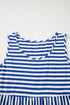 Striped U Neck Sleeveless Loose Fit Casual Mini Dress