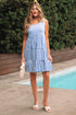 Striped U Neck Sleeveless Loose Fit Casual Mini Dress