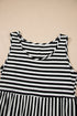 Striped U Neck Sleeveless Loose Fit Casual Mini Dress