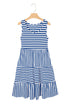 Striped U Neck Sleeveless Loose Fit Casual Mini Dress