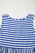 Striped U Neck Sleeveless Loose Fit Casual Mini Dress