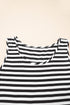 Striped U Neck Sleeveless Loose Fit Casual Mini Dress
