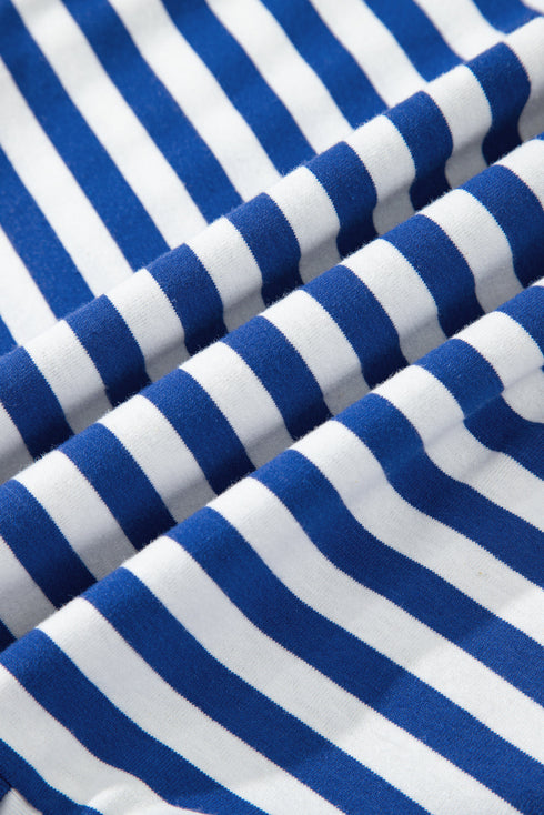 Striped U Neck Sleeveless Loose Fit Casual Mini Dress