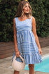 Striped U Neck Sleeveless Loose Fit Casual Mini Dress