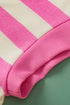 Striped V Neck Collared Cap Sleeve Knit Top