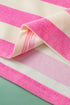 Striped V Neck Collared Cap Sleeve Knit Top