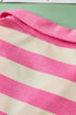 Striped V Neck Collared Cap Sleeve Knit Top