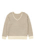 Striped V Neck Drop Shoulder Knit Pullover Sweater