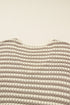 Striped V Neck Drop Shoulder Knit Pullover Sweater