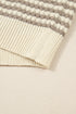 Striped V Neck Drop Shoulder Knit Pullover Sweater