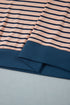 Striped V Neck Long Sleeve Lounge Set