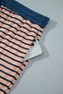 Striped V Neck Long Sleeve Lounge Set