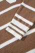 Striped V Neck Long Sleeve Retro Inspired Sweater