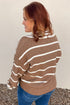 Striped V Neck Long Sleeve Retro Inspired Sweater
