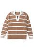 Striped V Neck Long Sleeve Retro Inspired Sweater