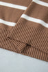 Striped V Neck Long Sleeve Retro Inspired Sweater