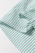 Striped V Neck Roll Tab Sleeve Pocket Shirt