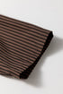 Striped V Neck Roll Tab Sleeve Pocket Shirt