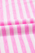 Striped V Neck Ruffle Sleeve Soft Knit Top
