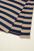 Striped V Neck Side Slit Casual Maxi Dress