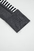 Striped Waffle Knit Contrast Sleeve Pullover Top