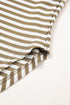 Striped Waffle Knit Contrast Sleeve Pullover Top