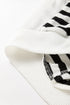 Striped Waffle Knit Dolman Sleeve Buttoned Hooded Top