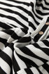 Striped Waffle Knit Dolman Sleeve Buttoned Hooded Top