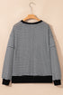 Striped Waffle Knit Drop Shoulder Oversized Top
