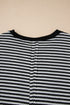 Striped Waffle Knit Drop Shoulder Oversized Top