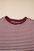 Striped Waffle Knit Drop Shoulder Oversized Top
