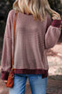 Striped Waffle Knit Drop Shoulder Oversized Top
