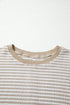 Striped Waffle Knit Drop Shoulder Oversized Top