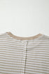 Striped Waffle Knit Drop Shoulder Oversized Top