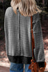 Striped Waffle Knit Drop Shoulder Oversized Top