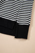 Striped Waffle Knit Drop Shoulder Oversized Top